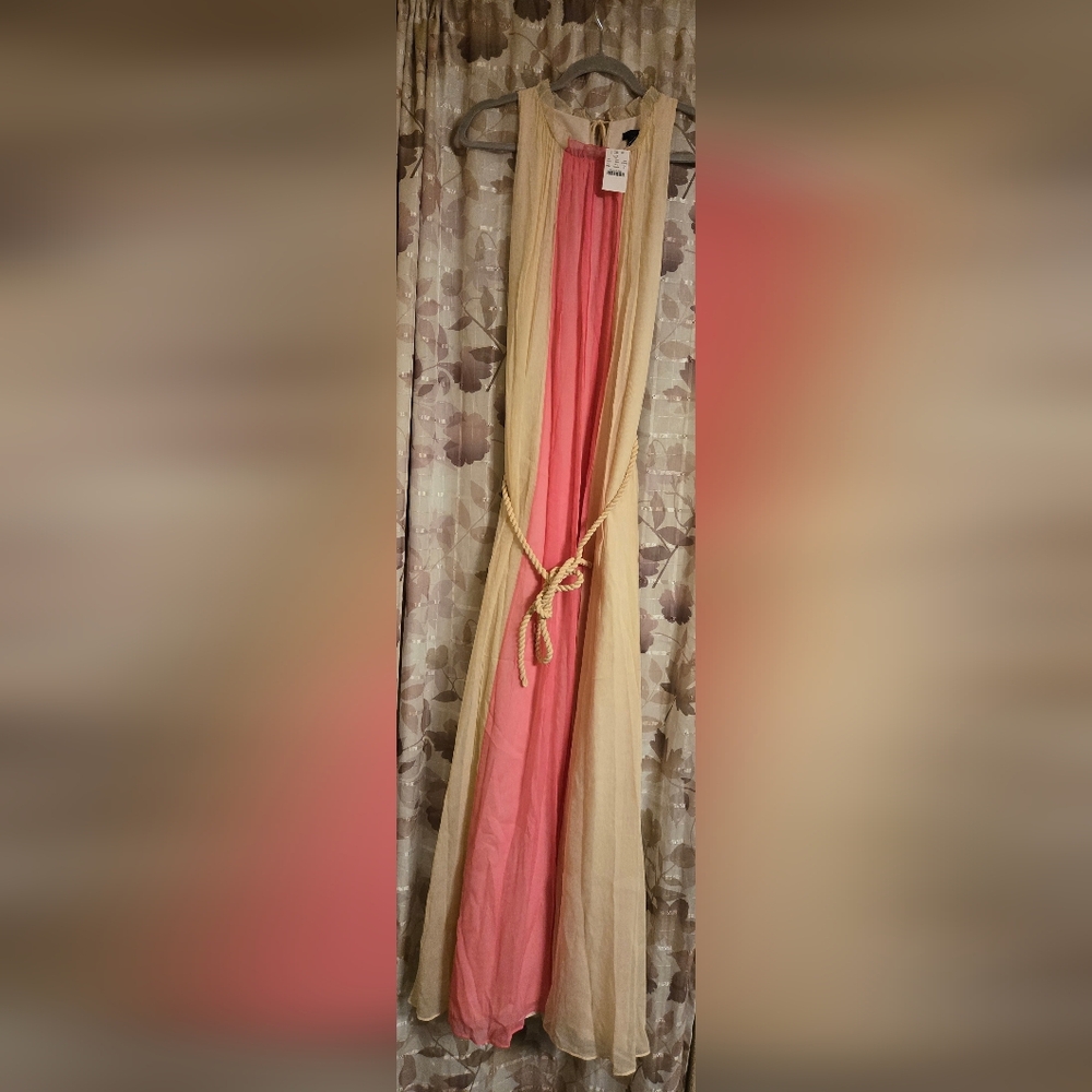 NWT J.Crew Maxi Dress Size 0 Color Beige/Pink - Picture 6 of 10